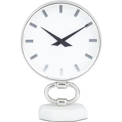 Vivian Lune Home Modern Stainless Steel Clock In Silver