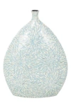 Vivian Lune Home Mother Of Pearl Vase In Light Blue