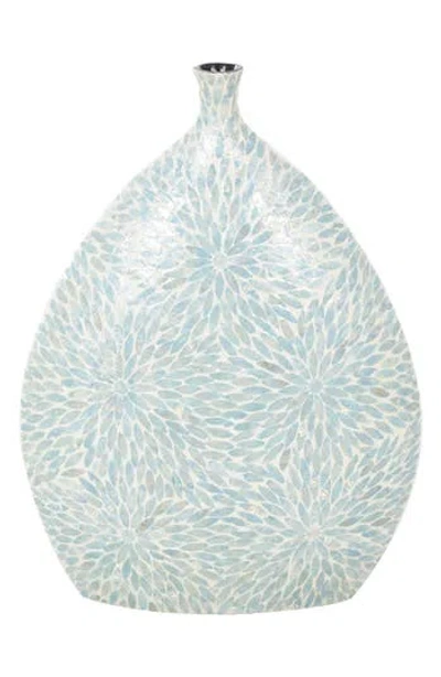 Vivian Lune Home Mother Of Pearl Vase In Light Blue