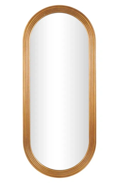 Vivian Lune Home Oval Wooden Wall Mirror In Green