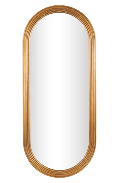 Vivian Lune Home Oval Wooden Wall Mirror In Brown