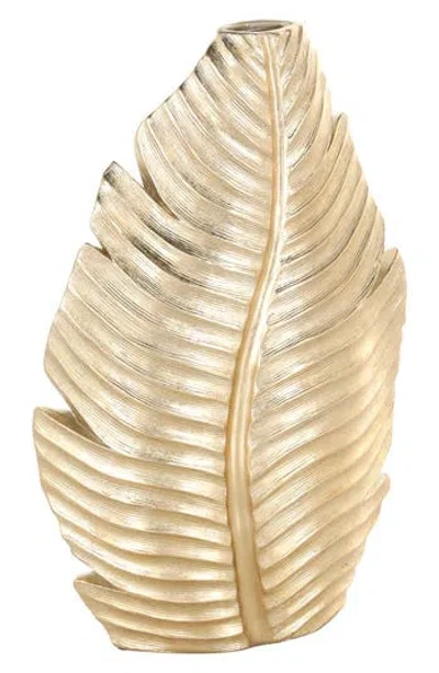Vivian Lune Home Polystone Vase In Gold