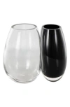 Vivian Lune Home Recycled Glass Vase In Black