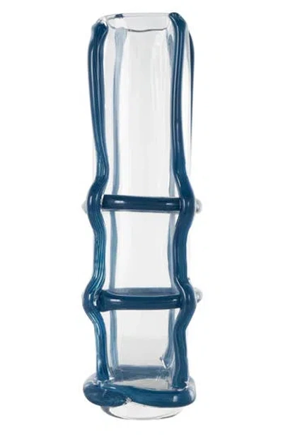 Vivian Lune Home Recycled Glass Vase In Blue