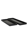 Vivian Lune Home Set Of 2 Marble Trays In Black