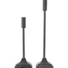 Vivian Lune Home Set Of 2 Modern Black Metal Candleholders In Black