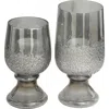 Vivian Lune Home Set Of 2 Modern Glass Candleholders In Gray