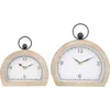 Vivian Lune Home Set Of 2 Modern Wooden Clocks In White