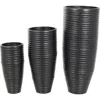 Vivian Lune Home Set Of 3 Metal Vases In Black