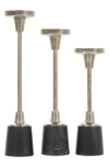 Vivian Lune Home Set Of 3 Modern Candleholders In Silver