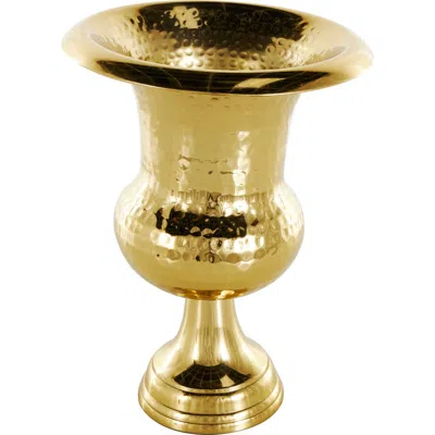 Vivian Lune Home Textured Metal Vase In Gold