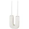 Vivian Lune Home Two Taper Marble Candleholder In White
