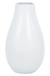 Vivian Lune Home White Ceramic Vase In White