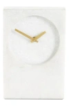 Vivian Lune Home White Marble Clock In White