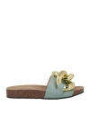 Vivian Woman Sandals Sage Green Size 10 Soft Leather In Sage Green