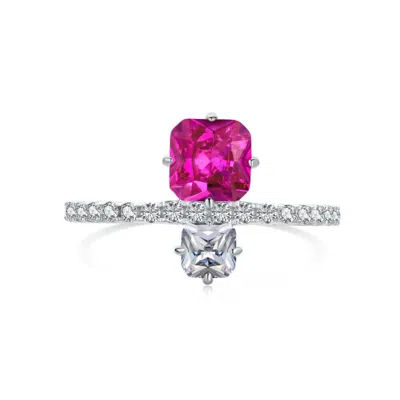 Viviana Halil Women's Pink / Purple / Silver The Bella Premium Zirconia Ring In Sterling Silver