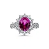 Viviana Halil Women's Pink / Purple / Silver The Lucia Premium Zirconia Ring In Sterling Silver