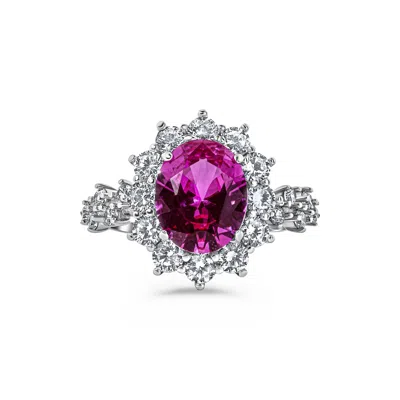Viviana Halil Women's Pink / Purple / Silver The Lucia Premium Zirconia Ring In Sterling Silver In Multi