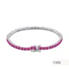 Viviana Halil Women's Pink / Purple / Silver The Rosa Tenné Premium Zirconia Bracelet In Sterling Silver Size Thre