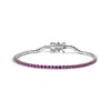 Viviana Halil Women's Pink / Purple / Silver The Rosa Tenné Premium Zirconia Bracelet In Sterling Silver Size Two 