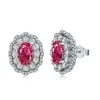 Viviana Halil Women's Pink / Silver The Louis Earrings – Sculptural Sterling Silver Stud Earrings In Rosa Pink In Multi