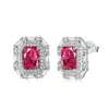 Viviana Halil Women's Silver / Pink / Purple The Laurent Rosa Pink Premium Zirconia Earrings On Sterling Silver