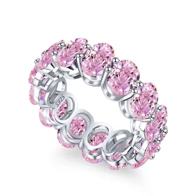 Viviana Halil Women's The Gio Ring – Sterling Silver Eternity Band For Modern Icons In Pink