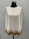 Viviana Uchitel Gold Ombre Silk Velvet Blouse In White In White