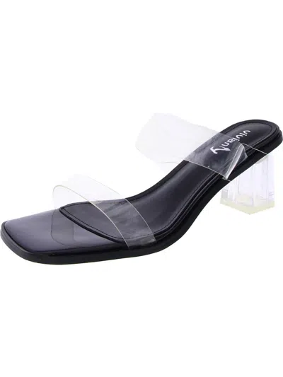 Vivianly Womens Slip-on Open Toe Heels In Black