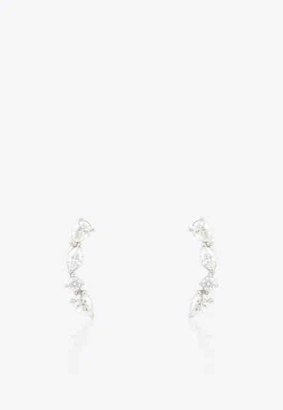 Vivid Jewelers Special Order- Abstract Ear Cuffs In White-gold And Diamonds