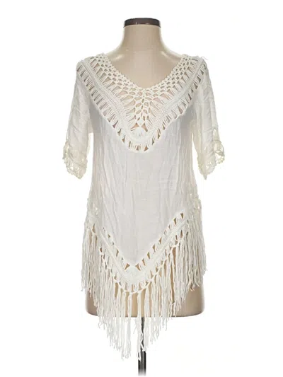 Pre-owned Vivid Poncho In Ivory