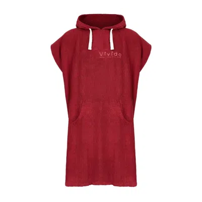 Vivida Essential Poncho Towel Changing Robe - Rhubarb Red