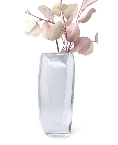 Vivience 11.5"h White Inner Double Wall Glass Vase In Clear,white