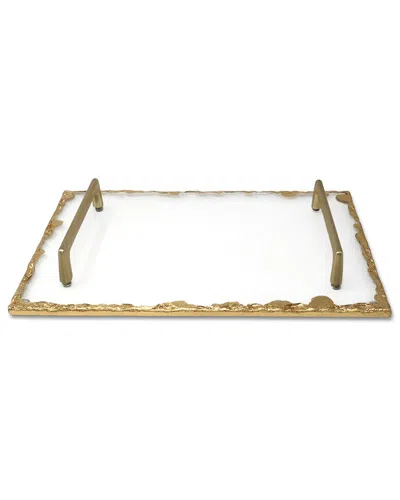 Vivience 11.75in Glass Tray In Blue