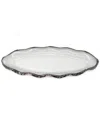 VIVIENCE VIVIENCE 14IN GLASS PLATE WITH SCALLOPED RIM