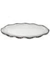 Vivience 18in Glass Plate With Scalloped Rim