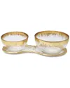 Vivience 2-bowl Relish Dish On Tray In Gold