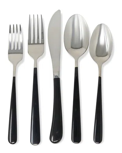 Vivience 20pc Colorblock Flatware Set In Black