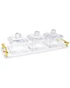 Vivience 3 Bowl Acrylic Serving Dish On Tray With Covers An