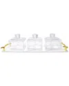 Vivience 3 Bowl Acrylic Serving Dish On White Tray With Cov