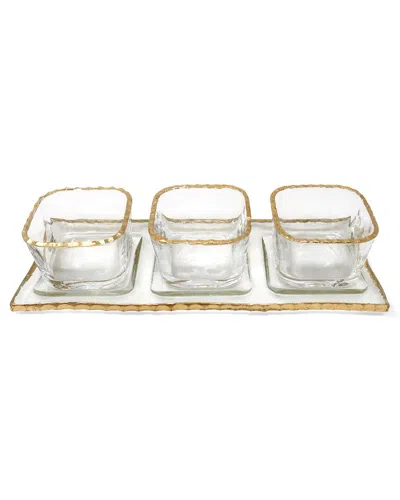 Vivience 3-bowl Relish Dish On Tray In Transparent