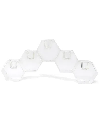 VIVIENCE VIVIENCE 5-LIGHT CRYSTAL HEXAGON CLUSTER CANDLE HOLDER