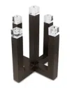 Vivience 5-light Wooden Candelabra With Glass Tip