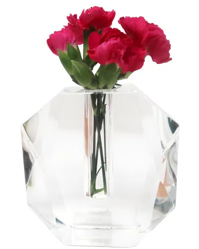 Vivience 5in Dimensional Crystal Vase In Transparent