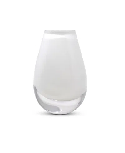 Vivience 6.5"h White Glass Bud Vase In Clear,white