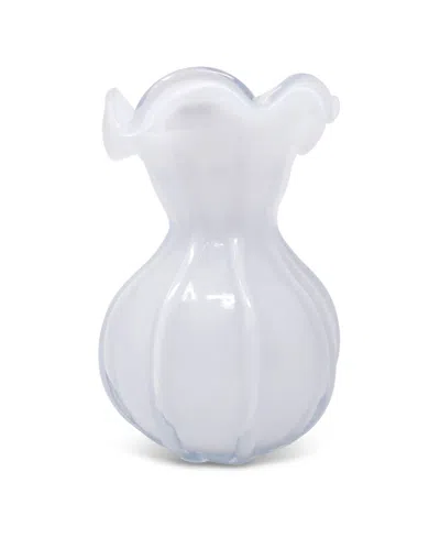 Vivience 6.75"h Glass Vase In White