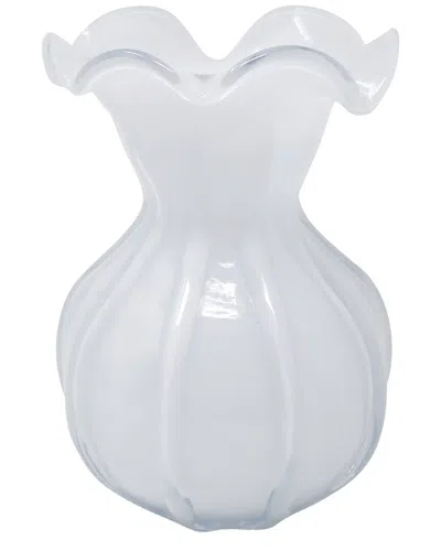 Vivience 6.75"h Glass Vase In White