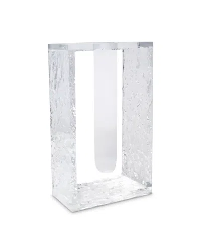 Vivience 8.75"h Tube Inlayed Acrylic Vase In Clear