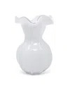 Vivience 9"h Glass Vase In White