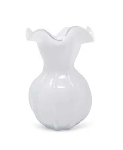 Vivience 9"h Glass Vase In White